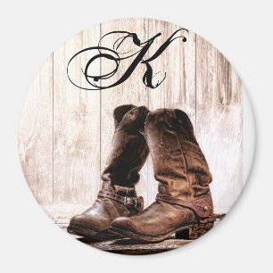 Personalized Magnet boots country rustic western w