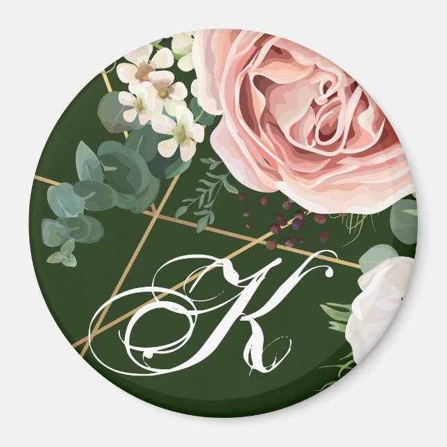 Personalized Magnet Geometric Garden Rose Hunter (Front)