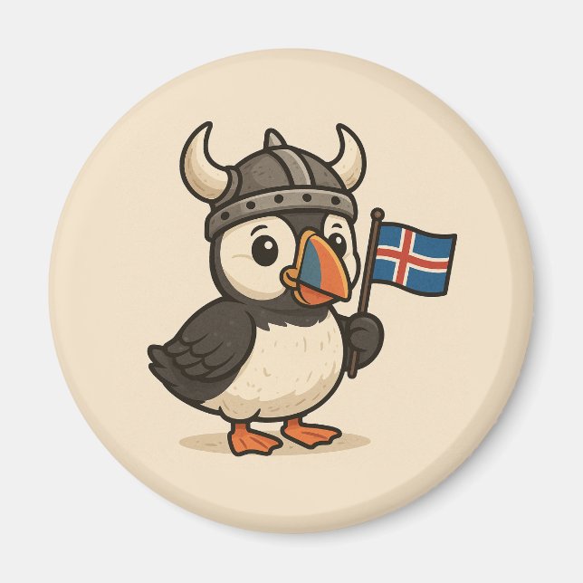 Personalized magnet - Iceland puffin (Front)