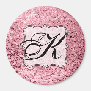 Personalized Magnet Rose Gold Glitter