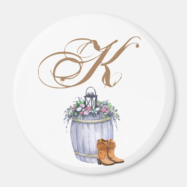 Personalized Magnet Summer Country Wedding Rustic (Front)