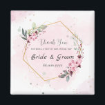 Personalized Magnet Wedding Favours for Guest<br><div class="desc">Personalized Magnet Wedding Favours for Guest with 2 option available round and square
Design with pink floral theme that could be personalized with adding name of bride and groom and also add the date</div>