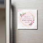 Personalized Magnet Wedding Favours for Guest<br><div class="desc">Personalized Magnet Wedding Favours for Guest with 2 option available round and square
Design with pink floral theme that could be personalized with adding name of bride and groom and also add the date</div>