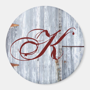 Personalized Magnet White Wash Wood Barn Door Coun