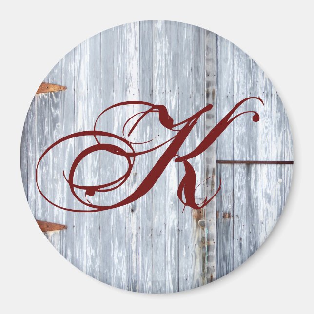 Personalized Magnet White Wash Wood Barn Door Coun (Front)