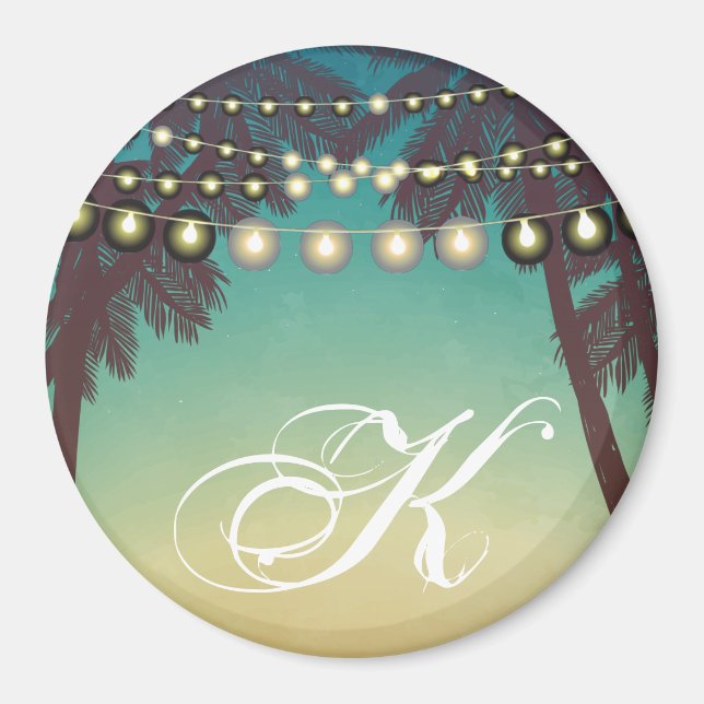 Personalized Magnet XMAS Beach Sunset Palm Trees S (Front)