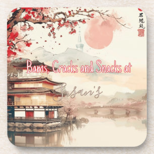 Personalized Mahjong Bams Cracks and Snacks Japan Coaster