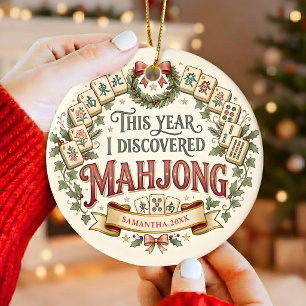 Personalized Mahjong Christmas Ornament