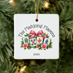 Personalized Mahjong Group Ornament Mahjong Gift