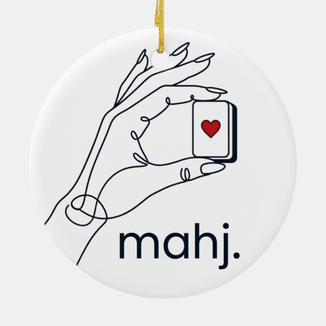 Personalized Mahjong Photo  Ceramic Ornament (Back)