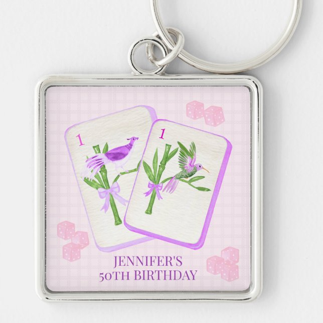 Personalized Mahjong Tile for Mahjong Party Keychain (Front)