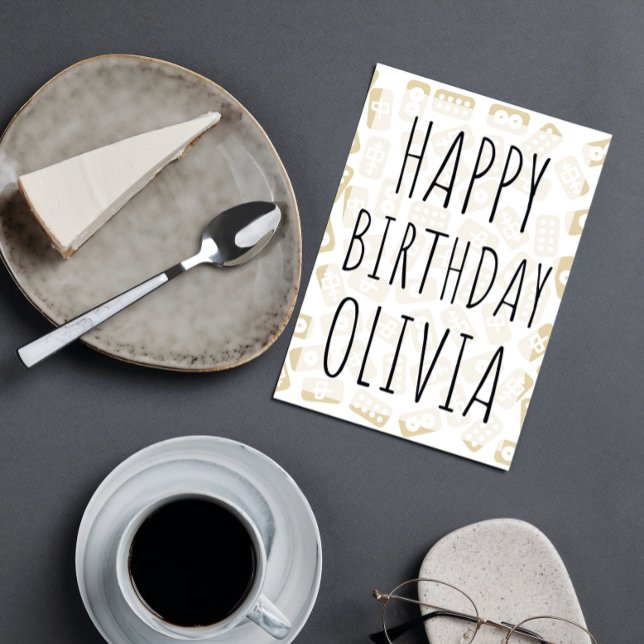 Personalized Mahjong tiles happy birthday card (Creator Uploaded)