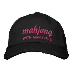 Personalized Mahjong with Mah Girls Embroidered Hat