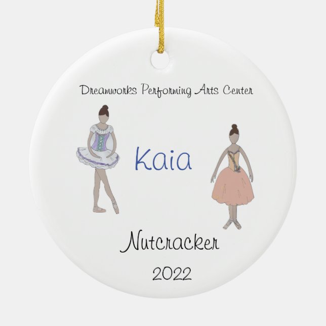 Personalized Maid/Flower/Marzipan Nutcracker Ceramic Ornament (Back)