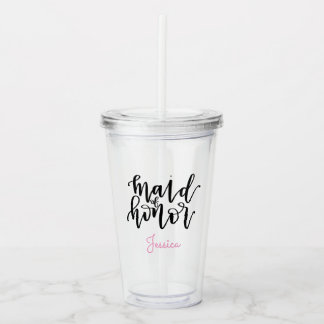 Personalized Maid of Honour Acrylic Tumbler
