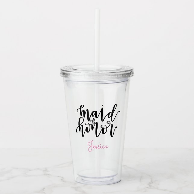 Personalized Maid of Honour Acrylic Tumbler (Front)