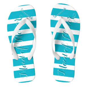 Personalized Maid of Honour Aqua or Any Colour Flip Flops