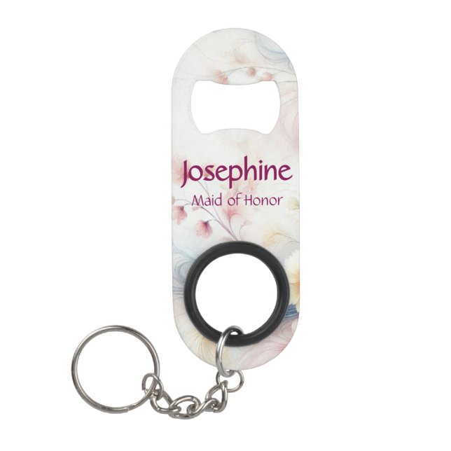 Personalized Maid of Honour Bottle Opener Keychain Bottle Opener (Front)