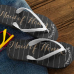 Personalized Maid of Honour Gold or Any Colour Flip Flops<br><div class="desc">Gold White and Black Stripes Pattern - Change to Any Colour by clicking customize. And say anything you want. Make these one of a kind flip flops that have YOUR message on them. Be the talk of the beach! Personalized with your name or whatever and title or your text here....</div>