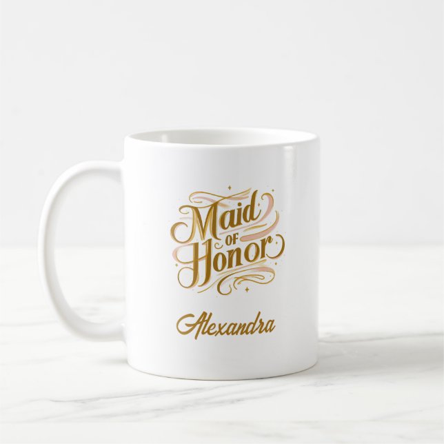 Personalized Maid of Honour Mug Gift - Custom Mug (Left)