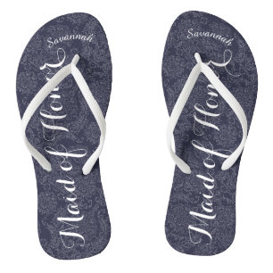 Personalized Maid of Honour Navyor Any Colour Flip Flops