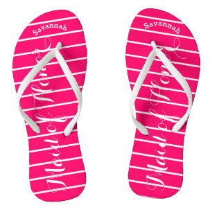 Personalized Maid of Honour Pink Flip Flops