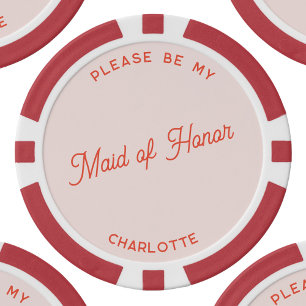 Personalized Maid of Honour Proposal Poker Chips