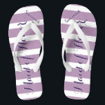 Personalized Maid of Honour Purple or Any Colour Flip Flops<br><div class="desc">Purple and Lavender Lilac Stripes Pattern - Change to Any Colour by clicking customize. And say anything you want.  Make these one of a kind flip flops that have YOUR message on them.  Be the talk of the beach!</div>