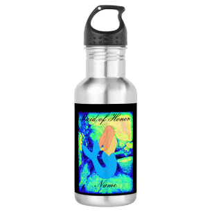 personalized maid of honour redhead mermaid 532 ml water bottle