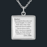 Personalized Maid of Honour  Sterling Silver Necklace<br><div class="desc">This Maid of Honour Sterling Silver Necklace makes a great gift for your bridesmaids! Comes in your choice of three different metals.</div>