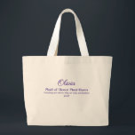 Personalized Maid of Honour Tote Bag<br><div class="desc">Personalized Maid of Honour Tote Bag - Celebrate your Maid of Honour with this stylish and practical personalized tote bag! Perfect for carrying wedding essentials, bachelorette party goodies, or everyday must-haves, this tote is a thoughtful and versatile gift she’ll love. Customize it with her name, a special message, or a...</div>