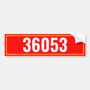Personalized Mailbox Number Bumper Sticker