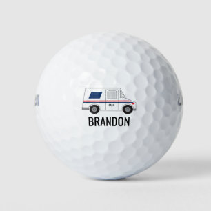 Personalized Mailman, Postal Carrier Mail Truck Golf Balls