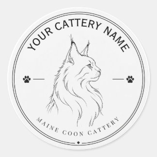 Personalized Maine Coon Cattery Sticker