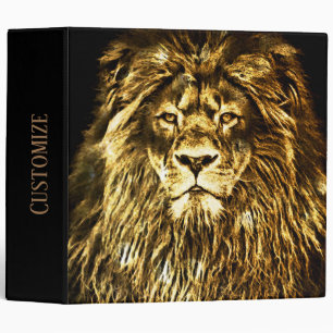 Personalized Majestic Gold Lion Binder