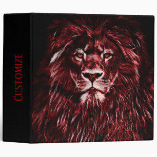 Personalized Majestic Red Lion Binder
