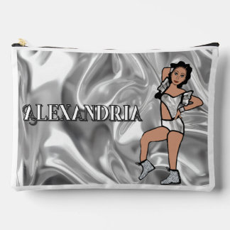 Personalized Majorette Dancer Liquid Silver #2 Accessory Pouch