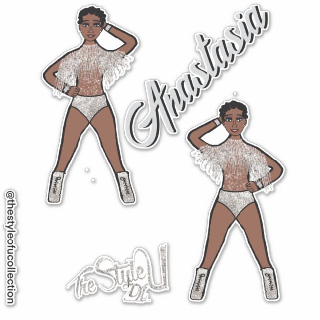 Personalized Majorette / Dancer Silver Fringe (Front)