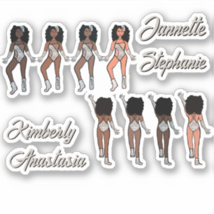 Personalized Majorette / Dancer Stickers Silver
