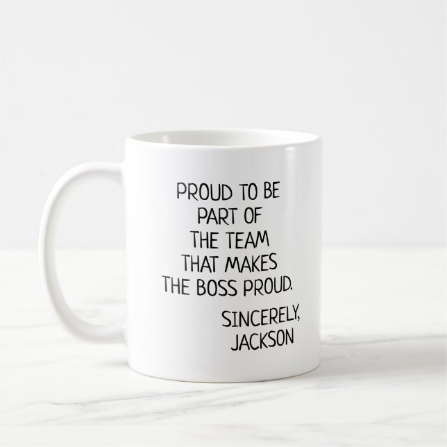 Personalized Make The Boss Proud Coffee Mug (Left)