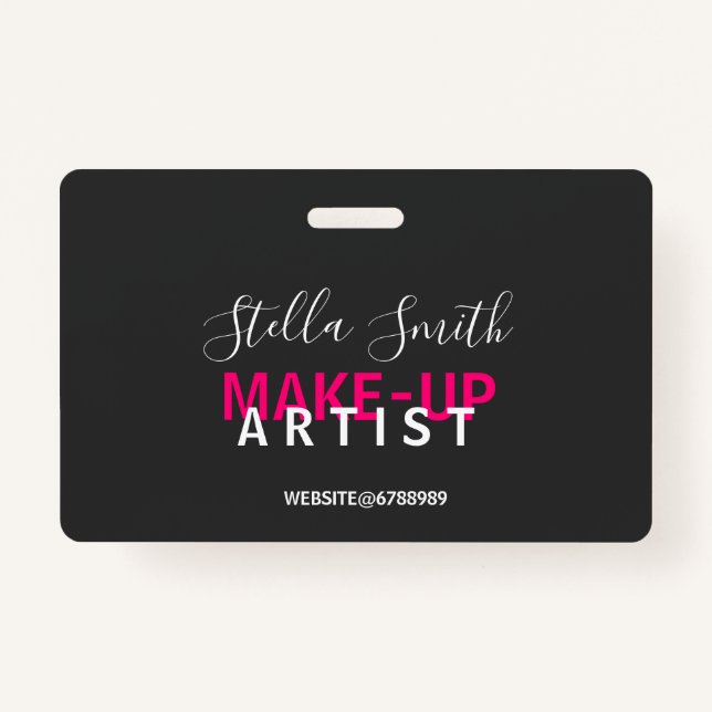 Personalized Makeup Artist Standard Badge (Front)