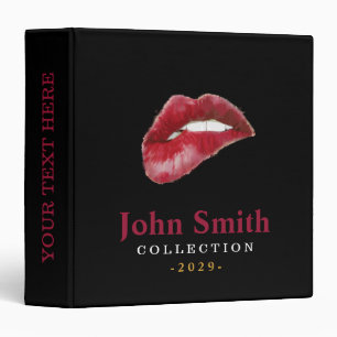 Personalized Makeup Artist Watercolor Lips 3 Ring Binder