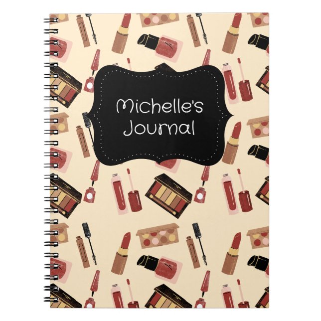 Personalized Makeup Cosmetics Pattern Cosmetology  Notebook (Front)