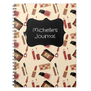 Personalized Makeup Cosmetics Pattern Notebook