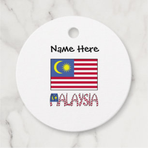 Personalized Malaysia Flag Favour Tags