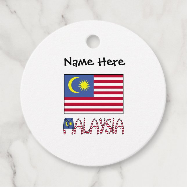 Personalized Malaysia Flag Favour Tags (Front)