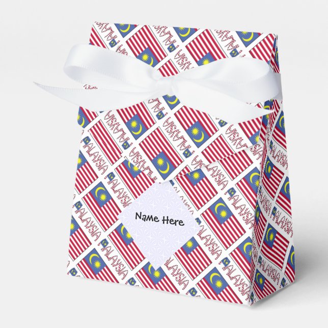 Personalized Malaysia Flag Tiled Favor Box (Front Side)