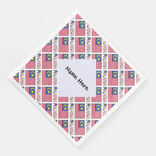 Personalized Malaysia Flag Tiled Napkin