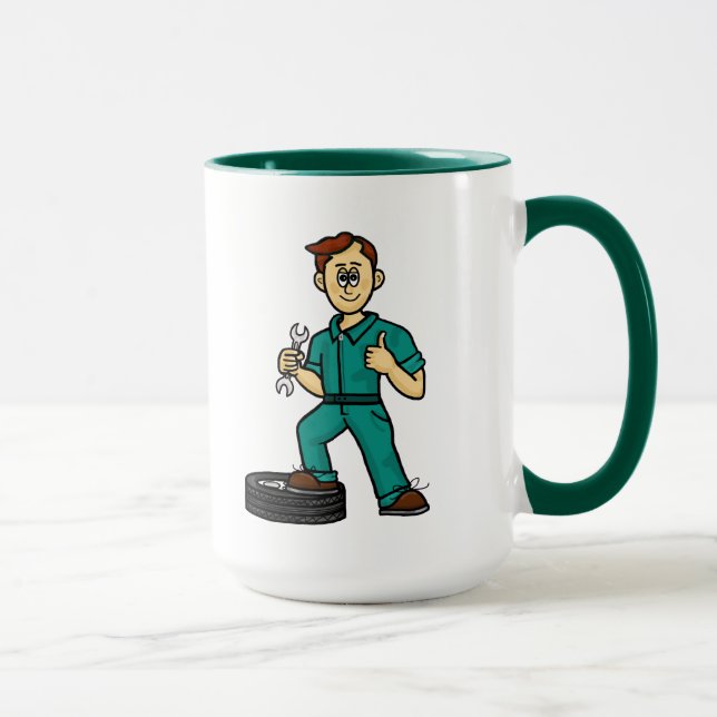 Personalized Male Auto Mechanic Mug (Right)