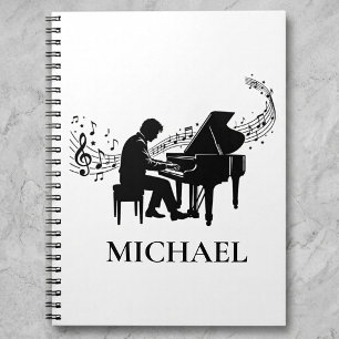 Personalized Male Piano Player - Pianist Music Notebook